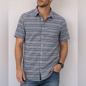 Native Code Men's Blue and Gray Plaid Button Down Shirt Size L